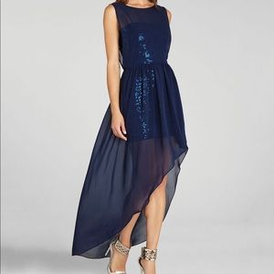 BCBG  chiffon navy dress